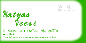 matyas vecsi business card